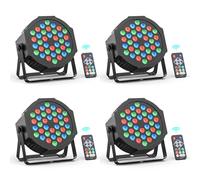 Rtktoup 4PCS 36LED Luces Par, Luces de Escenario RGB,Discoteca DMX con Control Remoto, Focos de Efectos con Control Activado por Sonido, Para Bare Boda Fiesta de Cumpleaños Halloween Navidad