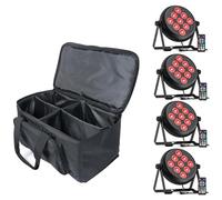 Rtktoup RGBW Foco Par LED con Par Bolsa, 9 LED Luz de Escenario DMX 5/8CH con Control Remoto y 4 Modos de Control, Luces Discoteca para DJ, Fiesta, Bar, Boda, Halloween, Navidad