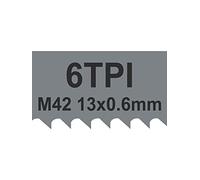RTKYYZ Hoja de sierra de cinta bimetálica M42 de 1425mm, 1425X13X0,6 Mm, 6TPI, 14TPI for carpintería y corte de Metal, hoja de sierra de cinta dura, 1 ud.(6 TPI)