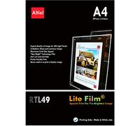 RTL49-10 Hojas A4 para Impresora y Fotocopiadora Láser y de Inyección de Tinta (Copiadoras). Papel Adhesivo para Imprimir Retroiluminado. Lite Film ® para LED Light Pocket y Panel de Luz LED