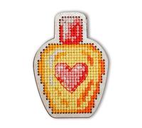 RTO Flasche II Juego de Punto de Cruz sobre Placa de Madera, algodón, Multicolor, 4.5x6.3 cm