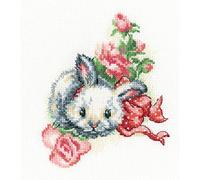 RTO Flauschiges Geschenk Kit de Punto de Cruz, algodón, Multicolor, 13x15,5 cm