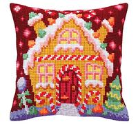 RTO Kit de cojín de punto de cruz de pan de jengibre, artículo: 5 392 Colección D'Art - Tamaño 40x40 cm.