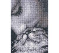 RTO Kit de punto de cruz con diseño de gato Admirer C425, 9 x 12 cm, bordado de costura DIY