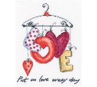 RTO Liebe Kit de Punto de Cruz, algodón, Multicolor, 22x27 cm