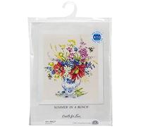 RTO Sommerblumen Kit de Punto de Cruz, algodón, Multicolor, 34,5x37,5 cm
