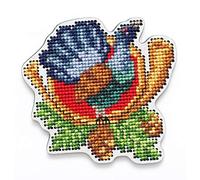 RTO Vogel Juego de Punto de Cruz sobre Placa de Madera, algodón, Multicolor, 8x7.7 cm