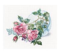 RTO Zarte Blütenknospen Kit de Punto de Cruz, algodón, Multicolor, 19.5x16 cm