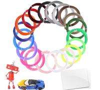 RtottiM Filamento PLA 1.75 mm para Lapiz 3D y impresora 3D, 20 Colores, 5 Metros por Color, Recambios de Filamento PLA 1.75 mm Boli 3D Para Niños y Adultos