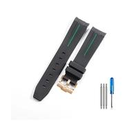 RTRCAGAKM Ajuste for Rolex Ajuste for Black Water Ghost Correa de reloj de goma flexible duradera(Black Green-Rose-K14)