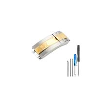RTRCAGAKM Ajuste for Rolex Ajuste for Black Water Ghost Correa Hebilla plegable de acero Submariner Cierre de seguridad Green Submariner 16x9 mm Accesorios for correas de reloj(Buckle B-Steel gold)
