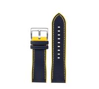 RTRCAGAKM Compatible con Citizen Compatible con correa de reloj for Blue Angel Compatible con segunda generación AT8020 JY8078 Correa de reloj de caucho fluorado de nailon Pulsera de silicona(Blue yel
