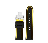 RTRCAGAKM Compatible con Citizen Compatible con correa de reloj for Blue Angel Compatible con segunda generación AT8020 JY8078 Correa de reloj de caucho fluorado de nailon Pulsera de silicona(Black ye