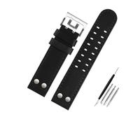 RTRCAGAKM Compatible con Hamilton H77616533 Compatible con H70615733 Correa de reloj for hombre de 20 mm y 22 mm Remache de acero inoxidable(Black black -Silver,20mm)