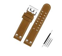 RTRCAGAKM Compatible con Hamilton H77616533 Compatible con H70615733 Correa de reloj for hombre de 20 mm y 22 mm Remache de acero inoxidable(Khaki white -Silver,20mm)