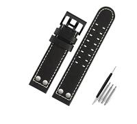 RTRCAGAKM Compatible con Hamilton H77616533 Compatible con H70615733 Correa de reloj for hombre de 20 mm y 22 mm Remache de acero inoxidable(Black White -black,22mm)