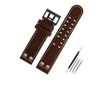 RTRCAGAKM Compatible con Hamilton H77616533 Compatible con H70615733 Correa de reloj for hombre de 20 mm y 22 mm Remache de acero inoxidable(Dark brown white -bk,22mm)