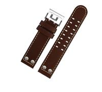 RTRCAGAKM Compatible con Hamilton H77616533 Compatible con H70615733 Correa de reloj for hombre de 20 mm y 22 mm Remache de acero inoxidable(Dark brown white sk,20mm)