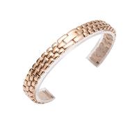 RTRCAGAKM Correa de acero inoxidable y cerámica for reloj de mujer, pulsera de malla de oro rosa(B Rose gold,10mm)