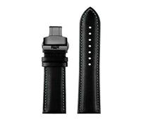 RTRCAGAKM Correa de cuero compatible con Casio EFV-600 MDV-106 MTP-VD300 for reloj de hombre, 20 mm, 22 mm, hebilla de mariposa de acero(Black Green black B,22mm)