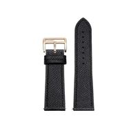 RTRCAGAKM Correa de cuero for reloj de pulsera de mujer, cómoda y suave, apta for Hermes de 14/16 mm(Black-rosegold,14mm)