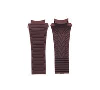 RTRCAGAKM Correa de goma suave for hombre compatible con la serie for Porsche Design P6620, pulsera deportiva de silicona resistente al agua for mujer, accesorios for reloj(Brown-No buckle)
