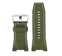 RTRCAGAKM Correa de reloj compatible con Casio Compatible con G-SHOCK GST-210/W120L/S130L/S310 GST-B100 W300/400G Correa de reloj con muescas for hombre de 26 mm Accesorios(Nylon Green silver)