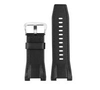 RTRCAGAKM Correa de reloj compatible con Casio Compatible con G-SHOCK GST-210/W120L/S130L/S310 GST-B100 W300/400G Correa de reloj con muescas for hombre de 26 mm Accesorios(Black silver clasp)