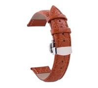 RTRCAGAKM Correa de reloj con doble presión y hebilla de mariposa automática, interfaz plana, accesorios for correas de reloj de 12 a 24 mm(Light brown,16mm)