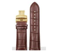 RTRCAGAKM Correa de reloj con extremo curvo compatible con Tissot T035 1853 T035627A T035617A T035407A T035439 Correa de reloj de cuero for hombre Correa de arco 22 23 24 mm(Brown Golden,24mm)