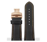 RTRCAGAKM Correa de reloj con extremo curvo compatible con Tissot T035 1853 T035627A T035617A T035407A T035439 Correa de reloj de cuero for hombre Correa de arco 22 23 24 mm(Black orange RG,23mm)