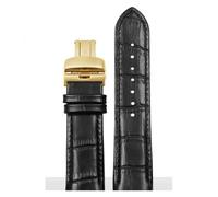 RTRCAGAKM Correa de reloj con extremo curvo compatible con Tissot T035 1853 T035627A T035617A T035407A T035439 Correa de reloj de cuero for hombre Correa de arco 22 23 24 mm(Black Golden,23mm)