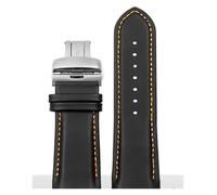 RTRCAGAKM Correa de reloj con extremo curvo compatible con Tissot T035 1853 T035627A T035617A T035407A T035439 Correa de reloj de cuero for hombre Correa de arco 22 23 24 mm(Black Orange Silver,24mm)