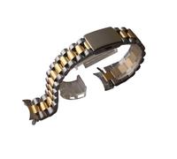 RTRCAGAKM Correa de reloj con extremo curvo especial, apta for Tudor, compatible con correas de acero inoxidable for ROLEX, repuestos, hebillas plegables clásicas de 18, 19, 20, 21 y 22 mm(Silver with