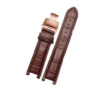 RTRCAGAKM Correa de reloj con muescas de 22 x 13 mm y 20 x 11 m apta for correa de reloj con hebilla de mariposa de acero for GC(Brown rose gold,22mm)