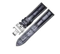 RTRCAGAKM Correa de reloj de 13,14,15,18,19,20,21,22mm apta for correa de reloj for Longines Master Collection 1832(Black Silver Clasp,22mm)