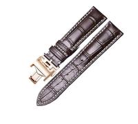 RTRCAGAKM Correa de reloj de 13,14,15,18,19,20,21,22mm apta for correa de reloj for Longines Master Collection 1832(Brown Rosegold Clasp,14mm)