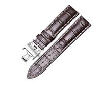 RTRCAGAKM Correa de reloj de 13,14,15,18,19,20,21,22mm apta for correa de reloj for Longines Master Collection 1832(Brown Silver Clasp,20mm)