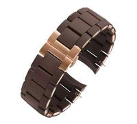 RTRCAGAKM Correa de reloj de 20 mm y 23 mm compatible con Armani AR5906 AR5905 AR5890 AR5889 5858 5920, correa de silicona y acero inoxidable, pulsera de goma for hombre y mujer(Brown rose gold,20mm)