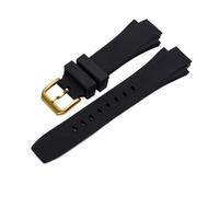 RTRCAGAKM Correa de reloj de 26 x 16 mm compatible con correa de repuesto for IWC Aquatimer IW354807 for hombre, pulsera de silicona negra y caucho(Black Yellowgold)