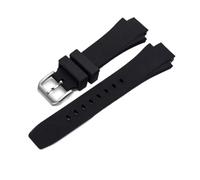 RTRCAGAKM Correa de reloj de 26 x 16 mm compatible con correa de repuesto for IWC Aquatimer IW354807 for hombre, pulsera de silicona negra y caucho(Black Silver)