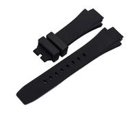 RTRCAGAKM Correa de reloj de 26 x 16 mm compatible con correa de repuesto for IWC Aquatimer IW354807 for hombre, pulsera de silicona negra y caucho(Black no buckle)