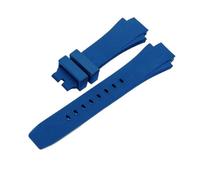 RTRCAGAKM Correa de reloj de 26 x 16 mm compatible con correa de repuesto for IWC Aquatimer IW354807 for hombre, pulsera de silicona negra y caucho(Blue no buckle)