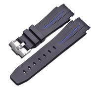 RTRCAGAKM Correa de reloj de caucho de silicona de 27 x 21 mm compatible con correas de reloj for Rolex compatibles con Montre compatibles con correas(Blue Silver 1)