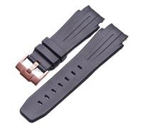 RTRCAGAKM Correa de reloj de caucho de silicona de 27 x 21 mm compatible con correas de reloj for Rolex compatibles con Montre compatibles con correas(Black Rose Gold 1)
