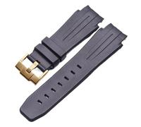 RTRCAGAKM Correa de reloj de caucho de silicona de 27 x 21 mm compatible con correas de reloj for Rolex compatibles con Montre compatibles con correas(Black Yellow Gold 1)