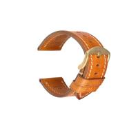 RTRCAGAKM Correa de reloj de cuero con hebilla de mariposa Pulsera apta for MONTBLANC Compatible con correas de reloj for Tudor(LightBrown G Buckle,19mm)