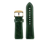RTRCAGAKM Correa de reloj de cuero retro de 18 mm compatible con Casio A158W A168 / F91w / AE-1200WHD/A158/A159/A169/AE1200(Green-gold pin)