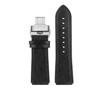 RTRCAGAKM Correa de reloj de cuero retro de 18 mm compatible con Casio A158W A168 / F91w / AE-1200WHD/A158/A159/A169/AE1200(Black-steel Folding)