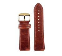 RTRCAGAKM Correa de reloj de cuero retro de 18 mm compatible con Casio A158W A168 / F91w / AE-1200WHD/A158/A159/A169/AE1200(Brown-gold pin)